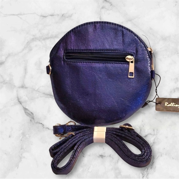 Metallic Blue Flower Crossbody - Rolling Sage - Picture 2 of 2